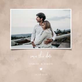 Save-the-Date-Karte zur Hochzeit altrosa Aquarell