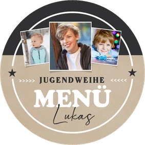 Speisekarte Fotocollage Jugendweihe Kraftlook & Schwarz