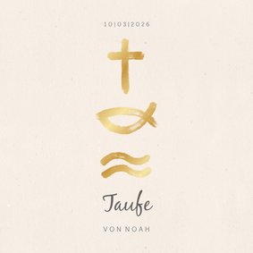 Taufeinladung Kreuz Fisch Wasser Foto innen