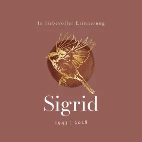 Traueranzeige rostrot Vogel gold