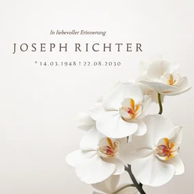 Trauerkarte Einladung Orchidee