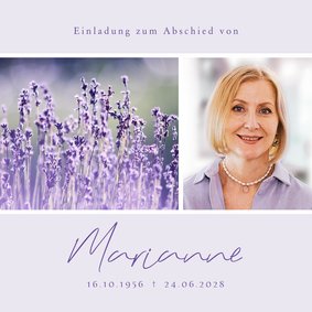 Trauerkarte Foto & Lavendel