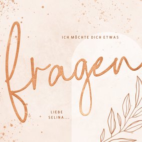 Trauzeugin Karte rosé filigraner Zweig