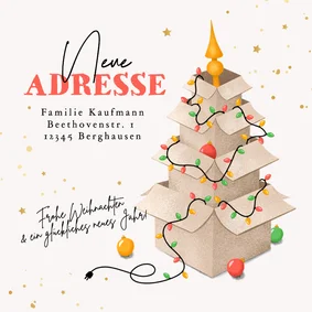 Umzug Weihnachtszeit Karton-Weihnachtsbaum