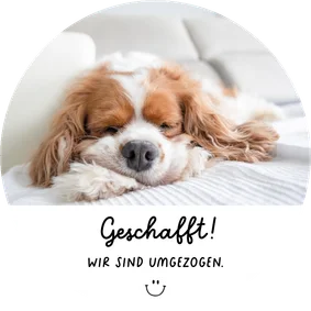 Umzugskarte 'Geschafft'