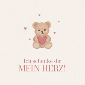 Valentinsgrußkarte Bär mit Herz