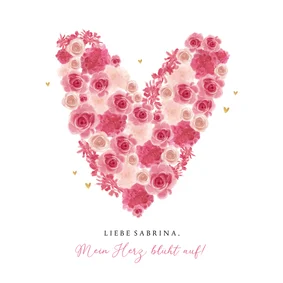 Valentinskarte Blumenherz