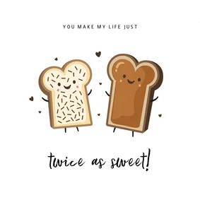 Valentinskarte lustig 'Twice as sweet'