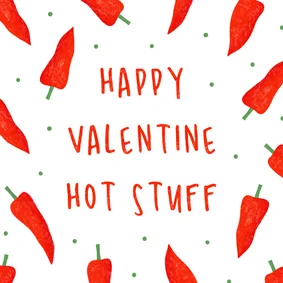 Valentinstag Grußkarte Peperoni 'Hot Stuff'