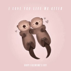 Valentinstag Karte Otter