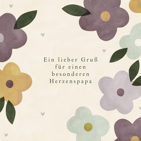 Vatertagskarte 'Herzenspapa' mit Blumen