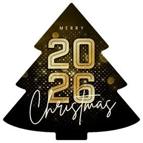 Weihnachtsbaum-Karte 2026 'Merry Christmas' modern