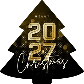 Weihnachtsbaum-Karte 2027 'Merry Christmas' modern