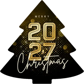 Weihnachtsbaum-Karte 2027 'Merry Christmas' modern