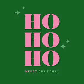 Weihnachtsgrüße Ho Ho Ho rosa grün 