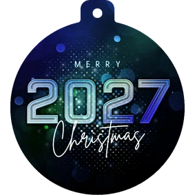 Weihnachtsgrüße Weihnachtskugel-Kartenform modern 2027