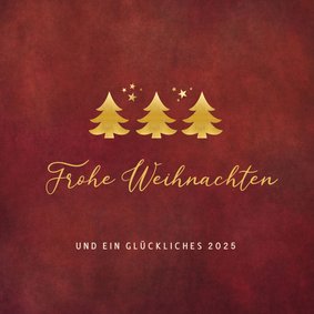 Weihnachtsgrußkarte drei Tannenbäume