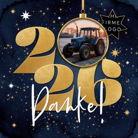 Weihnachtsgrußkarte Firmenlogo Foto 2026 Danke Sterne