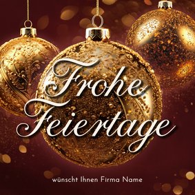 Weihnachtsgrußkarte für Firmen goldene Weihnachtskugel