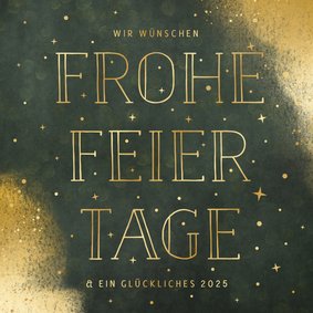 Weihnachtsgrußkarte Schriftzug 'Frohe Feiertage'