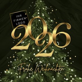 Weihnachtskarte 2026 Tannenbaum Lichtpunkte mit Logo