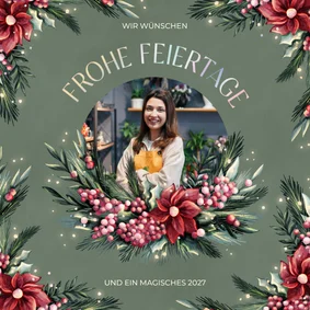 Weihnachtskarte Blumenhandel geschäftlich Florist
