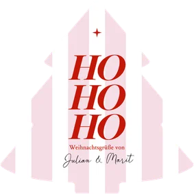 Weihnachtskarte Christbaum-Form gestreift 'Ho Ho Ho'