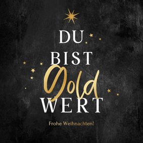 Weihnachtskarte 'Du bist Gold wert' Mitarbeiter & Kollegen