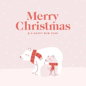 Weihnachtskarte Eisbären 'merry christmas'
