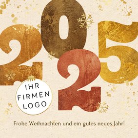 Weihnachtskarte Firma 2025 retro beige