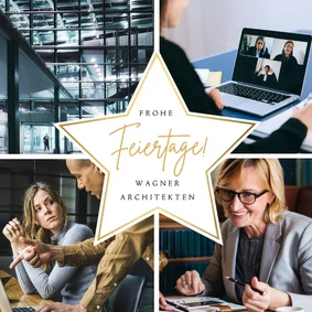 Weihnachtskarte Firma Fotocollage Stern