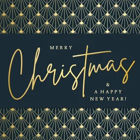 Weihnachtskarte Firma 'Merry Christmas' Art deco