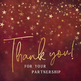 Weihnachtskarte Firma 'Thank you' Goldschrift