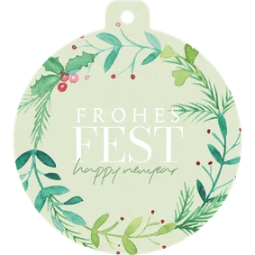 Weihnachtskarte Firma Weihnachtskugelform Kranz