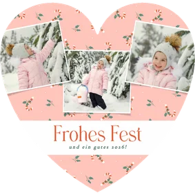 Weihnachtskarte Fotocollage Herzkarte Zuckerstangen