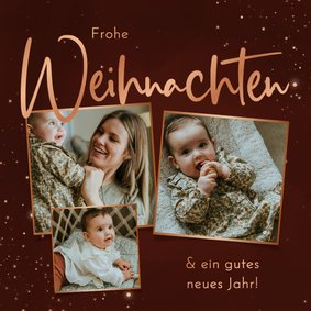 Weihnachtskarte Fotocollage Kupferschrift