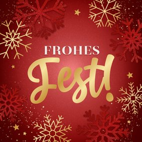 Weihnachtskarte 'Frohes Fest' Goldschrift