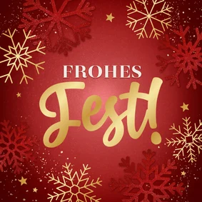 Weihnachtskarte 'Frohes Fest' Goldschrift