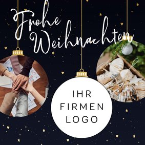 Weihnachtskarte geschäftlich Fotos in Weihnachtskugeln