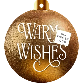 Weihnachtskarte geschäftlich goldene Weihnachskugel Logo