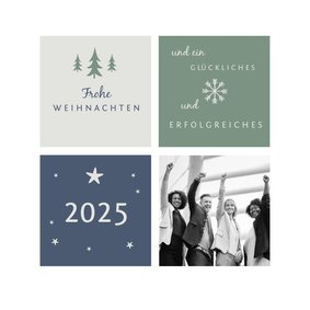 Weihnachtskarte geschäftlich grafisch mit Foto