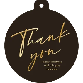 Weihnachtskarte geschäftlich rund 'Thank you' Goldlook