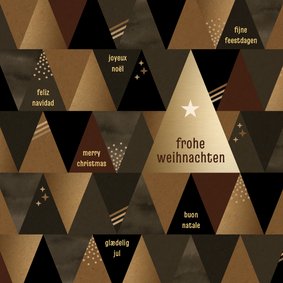Weihnachtskarte geschäftlich Sprachen elegant goldbraun