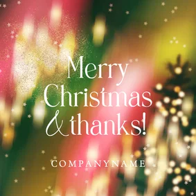Weihnachtskarte Geschäftspartner englisch Lichter abstrakt