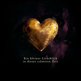 Weihnachtskarte Goldherz Lichtblick Trost Lila