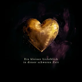 Weihnachtskarte Goldherz Lichtblick Trost Lila