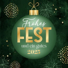 Weihnachtskarte grüne Weihnachtskugel