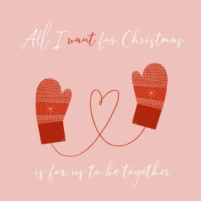 Weihnachtskarte Handschuhe 'Be together'