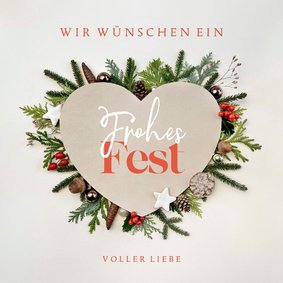 Weihnachtskarte Herz botanisch