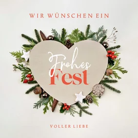 Weihnachtskarte Herz botanisch